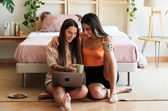 ladies on laptop