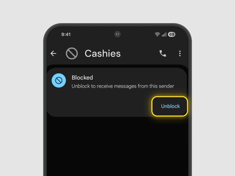 Tap Unblock