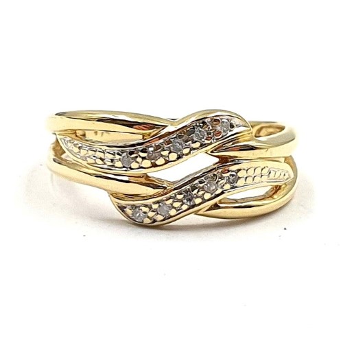 9ct Yellow Gold Ladies Diamond Ring Size N | 003900461391 | Cash Converters