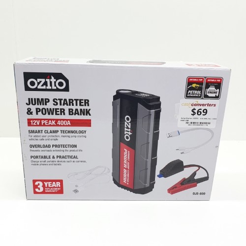 Ozito Jump Starter & Power Bank Black 055500067931 Cash Converters