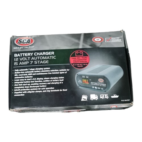 Sca 12V 15 Amp 7 Stage Battery Charger Black 003000249271 Cash