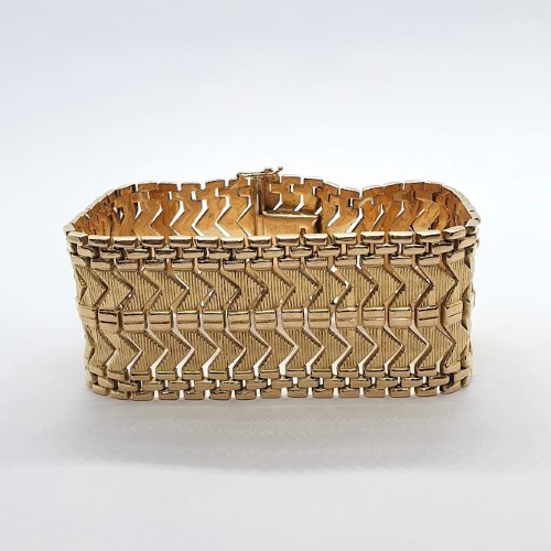 18ct Yellow Gold Fancy Chevron Pattern Bracelet 18ct Yellow Gold