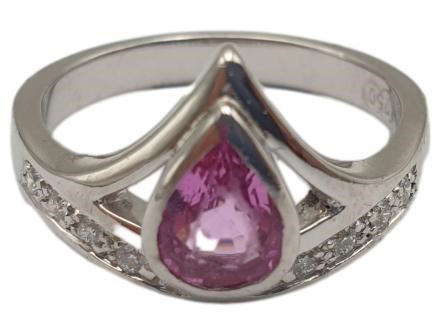 Solitaire 18ct White Gold Ladies Ring With Stone Size L 0.08ct TDW