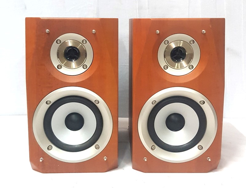 Sharp Pair Of Bookshelf Speakers Cp Mx30m Brown Stereo Speakers