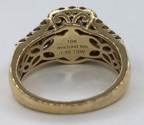 Michael Hill 10ct Yellow Gold Ladies Diamond Ring Size O TDW