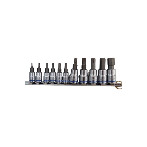 Kincrome Hex Socket Set Metric 11 Piece Chrome 058300004627 Cash