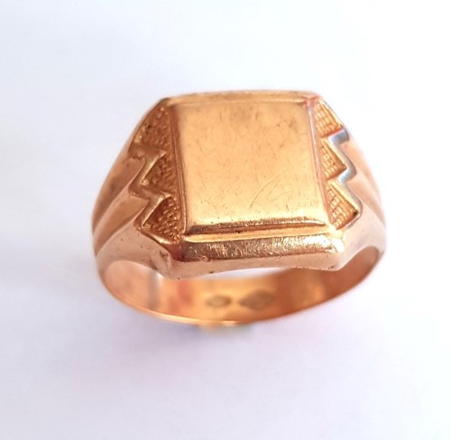 18Ct Gold Mens Ring 18ct Yellow Gold Mens Ring Size O½ | 042200187773 ...