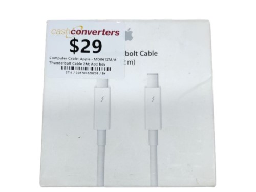 Apple Thunderbolt Cable 2M Md861zm/A White | 028700228203 | Cash Converters