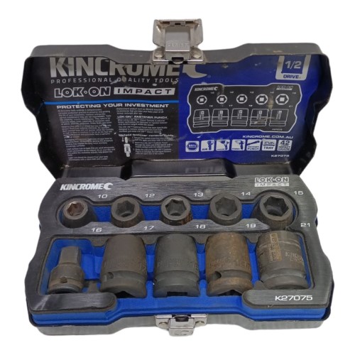 Kinchrome 10 Piece Impact Driver Socket Set Blue 028300116593 Cash