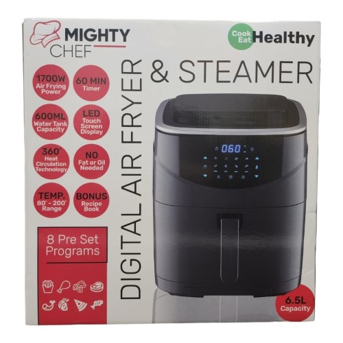 Mighty Chef 6.5L Digital Air Fryer & Steamer Led Sensor Touch Panel