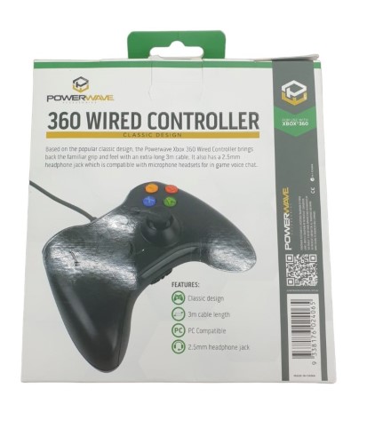 Powerwave 360 Wired Controller Xbox 360 Black 001600348155 Cash