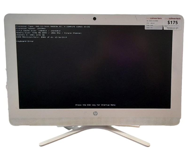 HP 20-C416a AMD E2-9000 Radeon R2 Compute 2C 2G GHz 4GB 1TB White