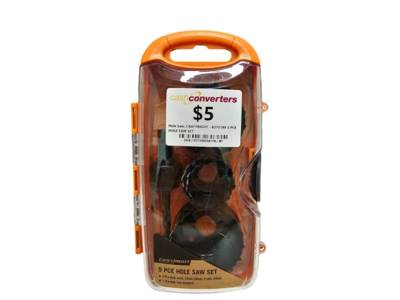 Craftright 5 Pce Hole Saw Set Orange 057300056176 Cash Converters