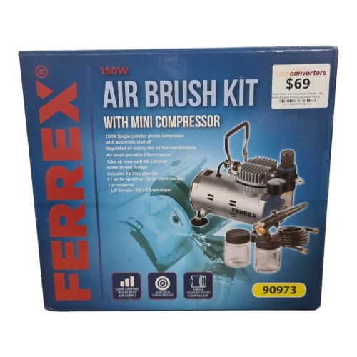 Ferrex Air Brush Kit With Mini Compressor 90973 002300754158 Cash