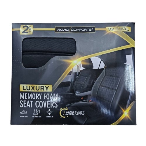 Road Comforts Luxury Memory Foam Seat Covers Black 043700451473