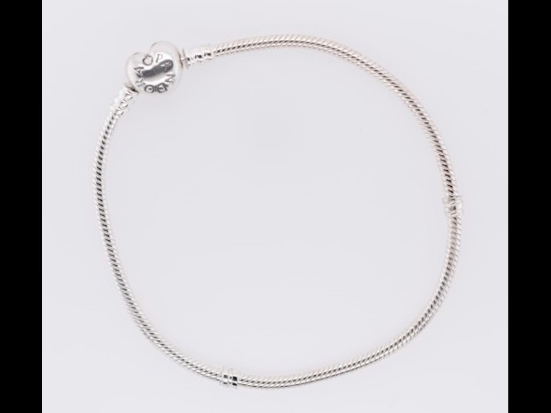 Pandora women's moments silver bracelet with heart clasp 590719 Clearance