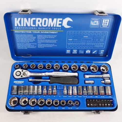 Kincrome 1/4 & 3/8 Drive Metric And Imperial Socket Set 61 Piece Blue