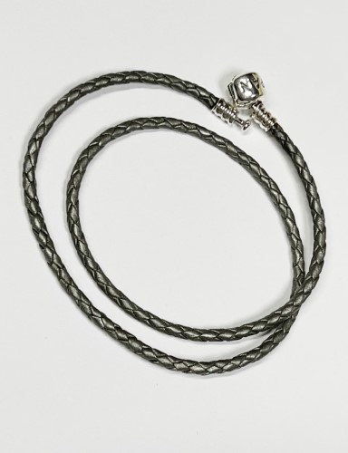 Pandora Moments Round Clasp Blue Braided Leather Bracelet –  Pancharmbracelets