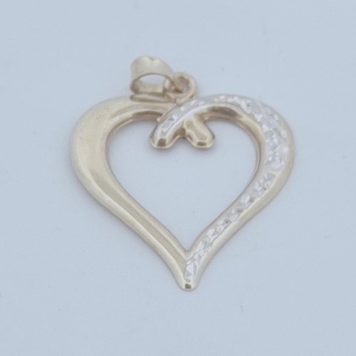 9ct Two Tone Color Gold Pendant Yellow And White Gold Pendant On Chain