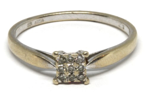 9ct White Gold Ladies Diamond Ring Size O