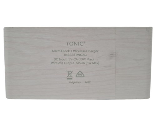 Tonic Alarm Clock + 10W Wireless Phone Charger 001400486870 Cash