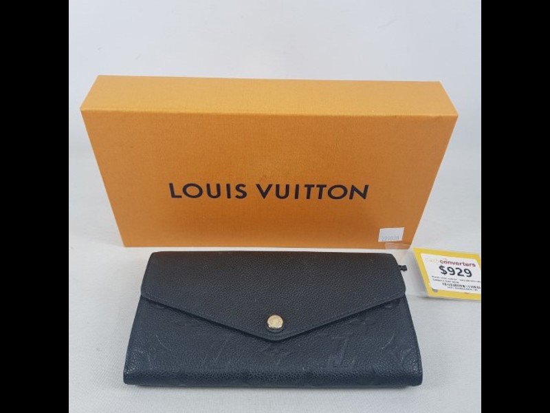 Louis Vuitton Sarah Wallet Monogram Empreinte Leather Ca2188 M61182 Black, 035900229838