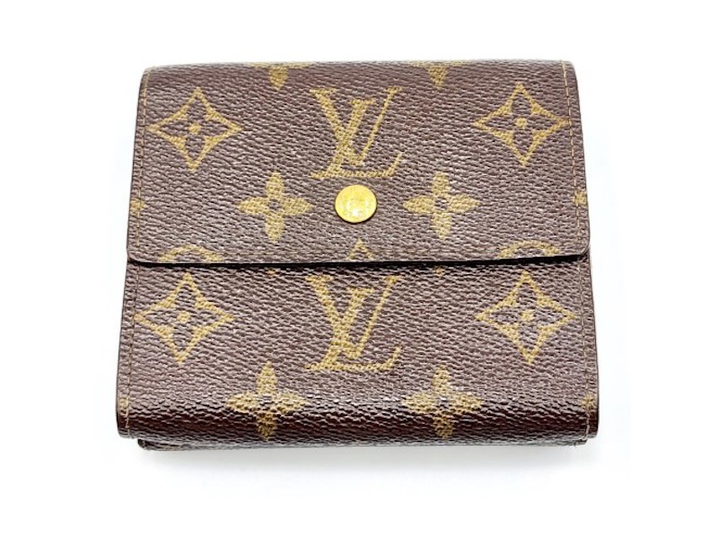 Women's Louis Vuitton Monogram Canvas Elise Compact Wallet Brown, 001900351817