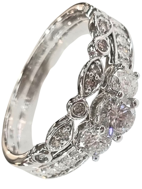 Michael Hill 10ct White Gold Ladies Russian Wedding Band Size R½