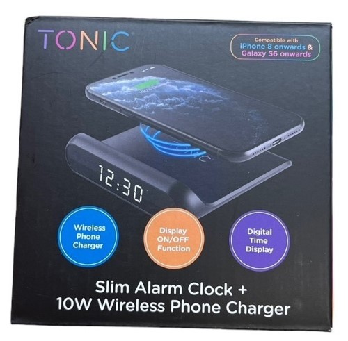 Tonic Slim Alarm Clock + 10W Wireless Phone Charger 016700146394