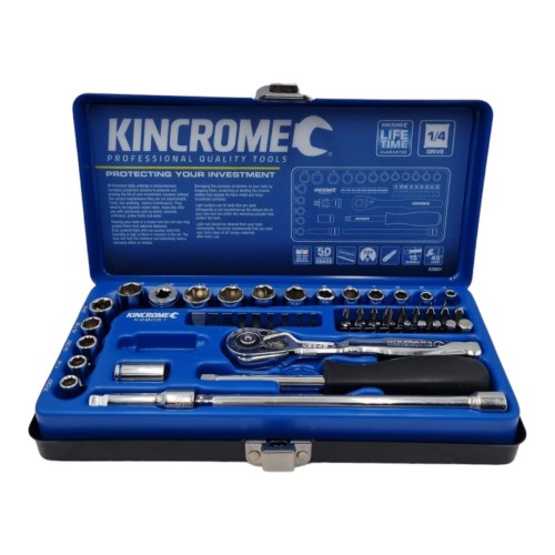 Kincrome 1/4" Drive Metric And Imperial Socket Set Blue 000400273710
