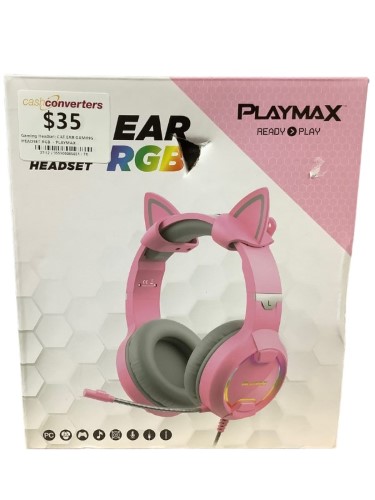 Cat Ear Gaming Headset Rgb Playmax Pink 055500065651 Cash Converters