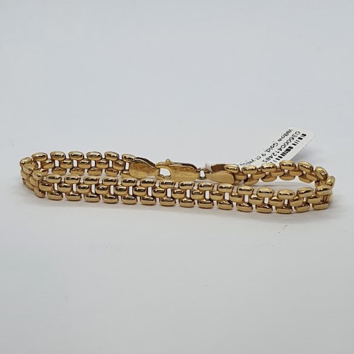 9 ct Yellow Gold Ladies Flat Stepped Link Bracelet Yellow Gold Bracelet