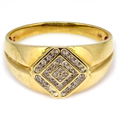 Zamels 9ct Yellow Gold Mens Diamond Diamond Ring Size Y½ | 033000316992 ...
