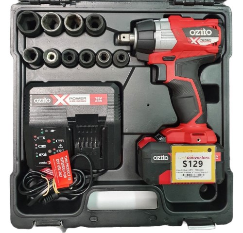 Ozito Pxbws340 Cordless Brushless ½" Impact Wrench Kit 039100393604