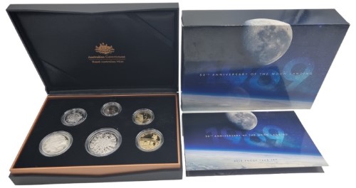 Royal Australian Mint 2019 50Th Anniversary Moon Landing Proof Coin Set