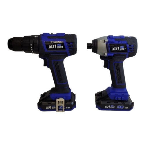 Xu1 Blue Xlbhds180 / Xlbids180 Set Of Impact And Drill With 2 Bats And