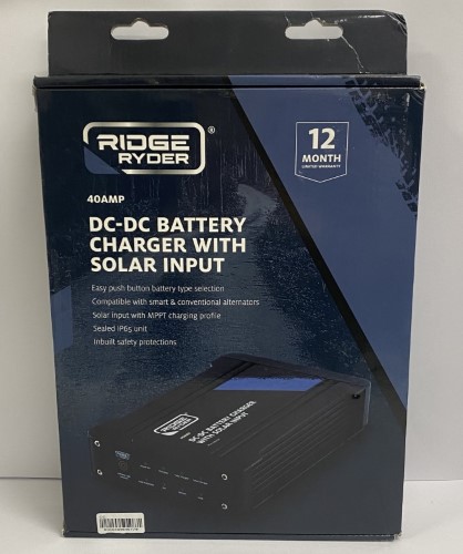 Ridge Ryder 40Amp DC Battery Charger With Solar Input Black 039200446515 Cash Converters
