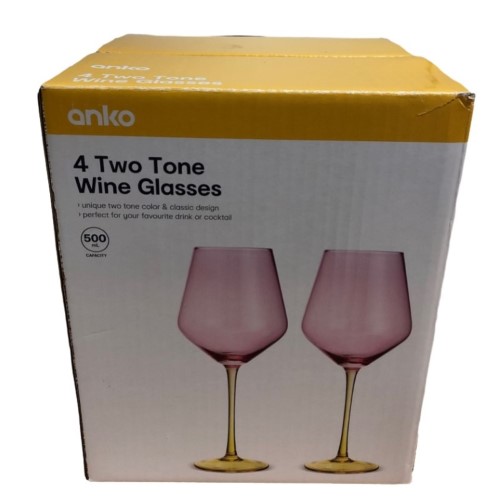 Anko 4 Two Tone Wine Glasses 036700195418 Cash Converters