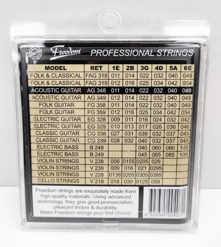 Freedom Acoustic Guitar Strings Light Gauge Ag 348 042900235504