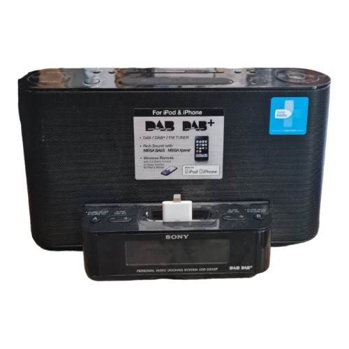 Sony Dab/Dab+/Fm Tuner & iPod Dock Digital Audio Alarm XdrDs12ip Black