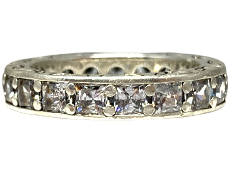 Pandora 190894Cz - 54 Silver Ladies Cubic Zirconia Ring With Stone Size ...