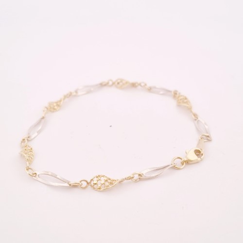 Two Tone Multi Gold Twisted Bracelet 9ct Multi Tone Gold Bracelet 19