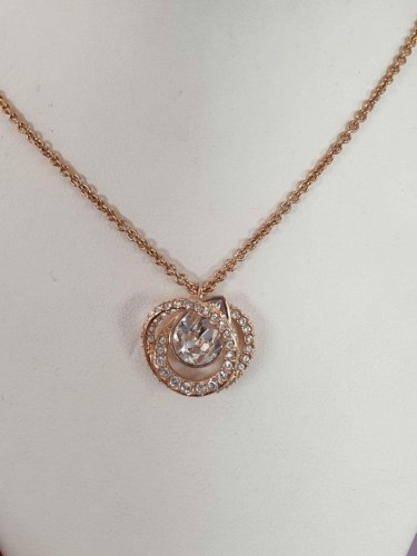 Silver Swarovski Rose GoldTone Plated Necklace + Pendant Rose Gold