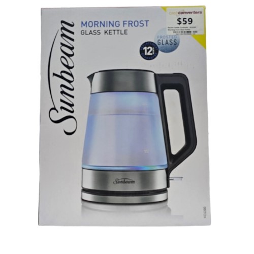 Sunbeam Morning Frost Glass Kettle 043700458960 Cash Converters
