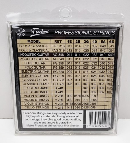 Freedom Acoustic Guitar Strings Light Gauge Ag348 042900236256