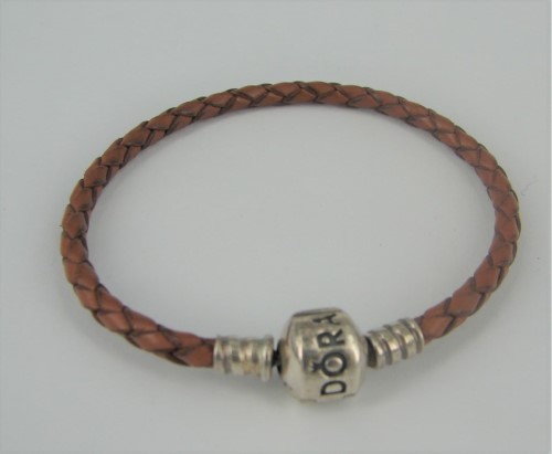 Pandora Brown Leather Bracelet Leather Bracelet 17cm 4.32G