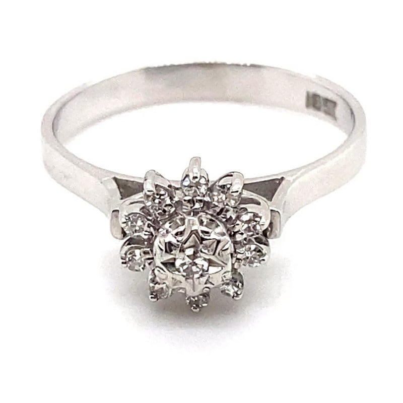 Round Single Cut Diamond Grain Set Surrounded By Round Single Cut ...