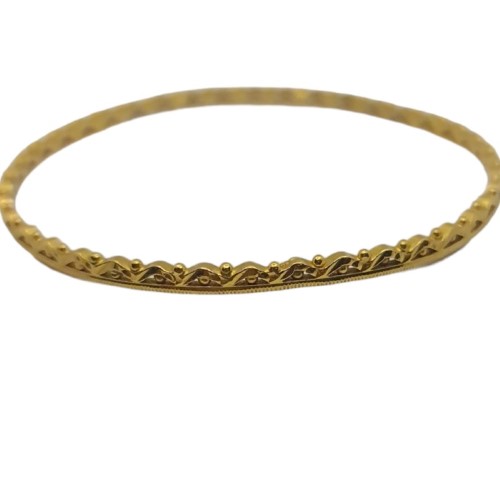 Solid Patterned Bangle 22ct Yellow Gold Bangle 14.21G 051600142419