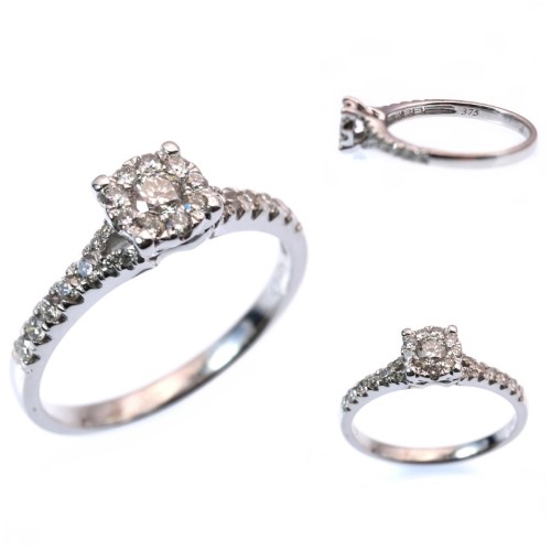 9ct White Gold Ladies Diamond Ring Size O 002900246690 Cash Converters