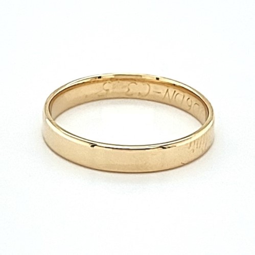 3.1mm Wide Flat Plain Wedder 18ct Yellow Gold Ring Size M½ ...